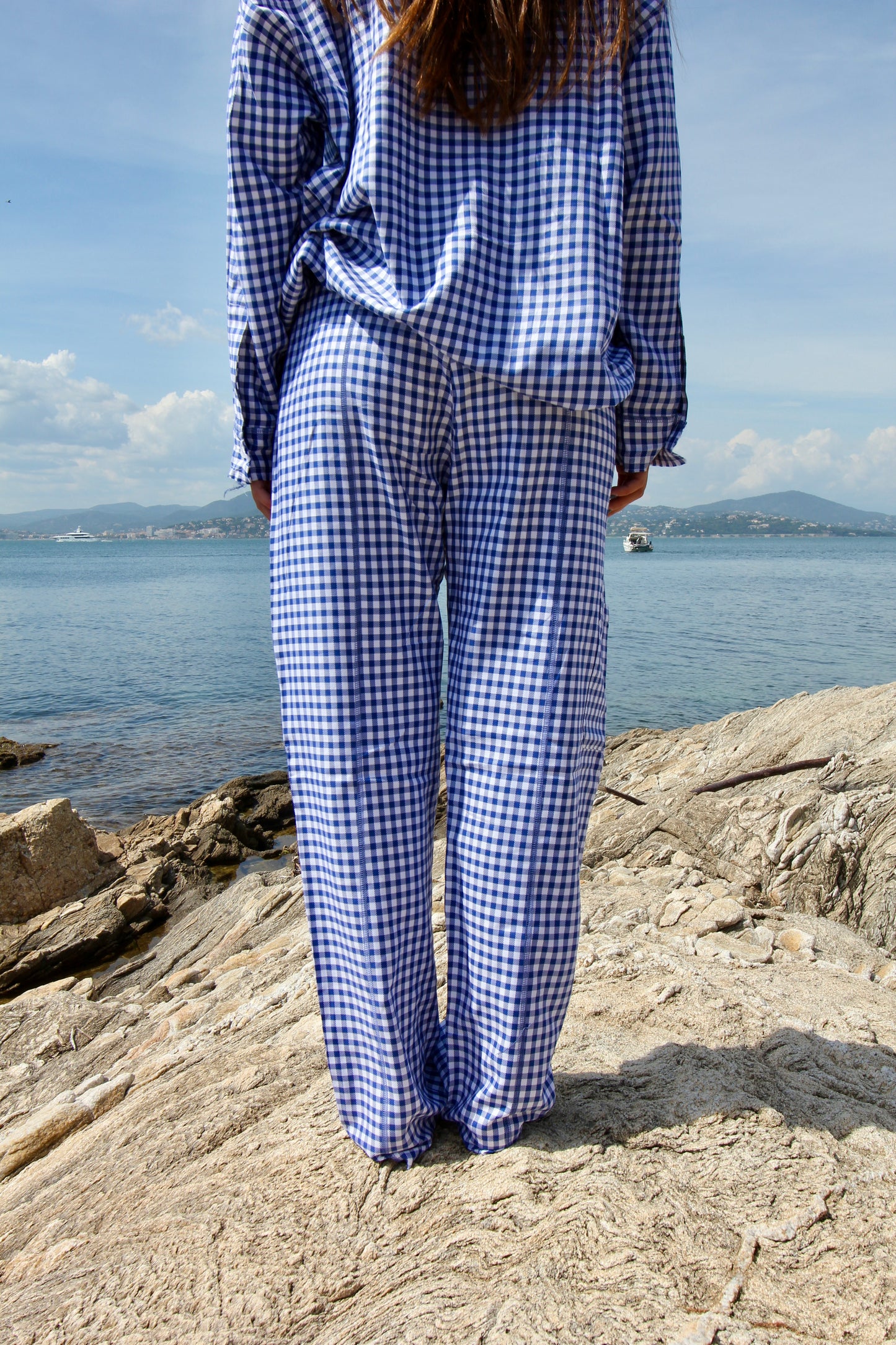 PANTALON VICHY BLEU