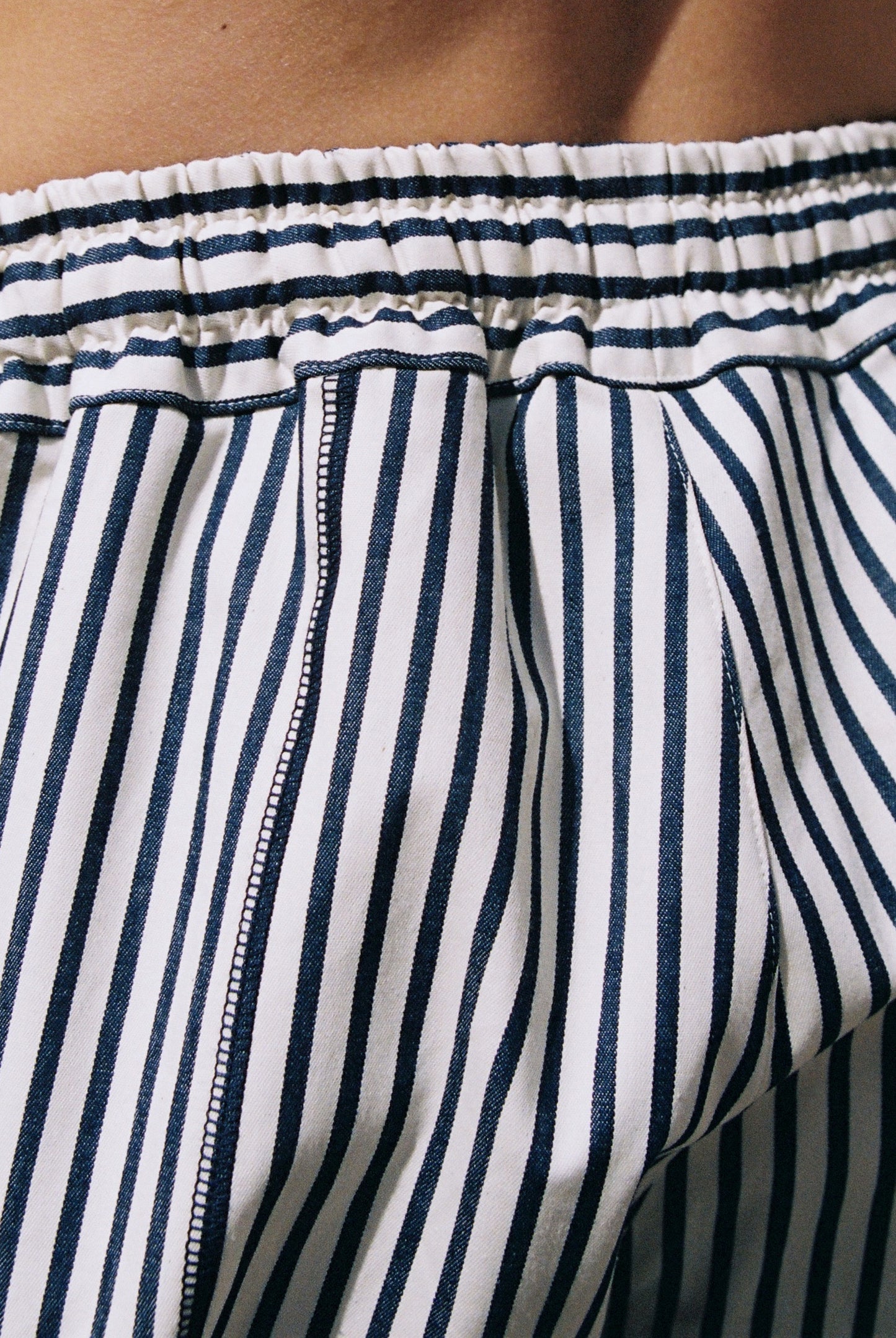 PANTALON RAYURES MARINE