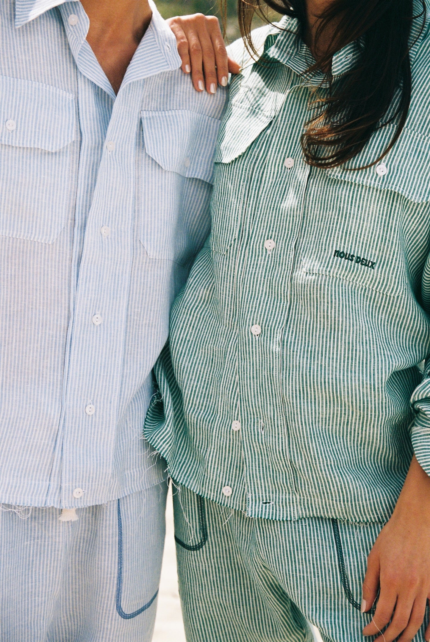 CHEMISE MENTHE 100 % LIN