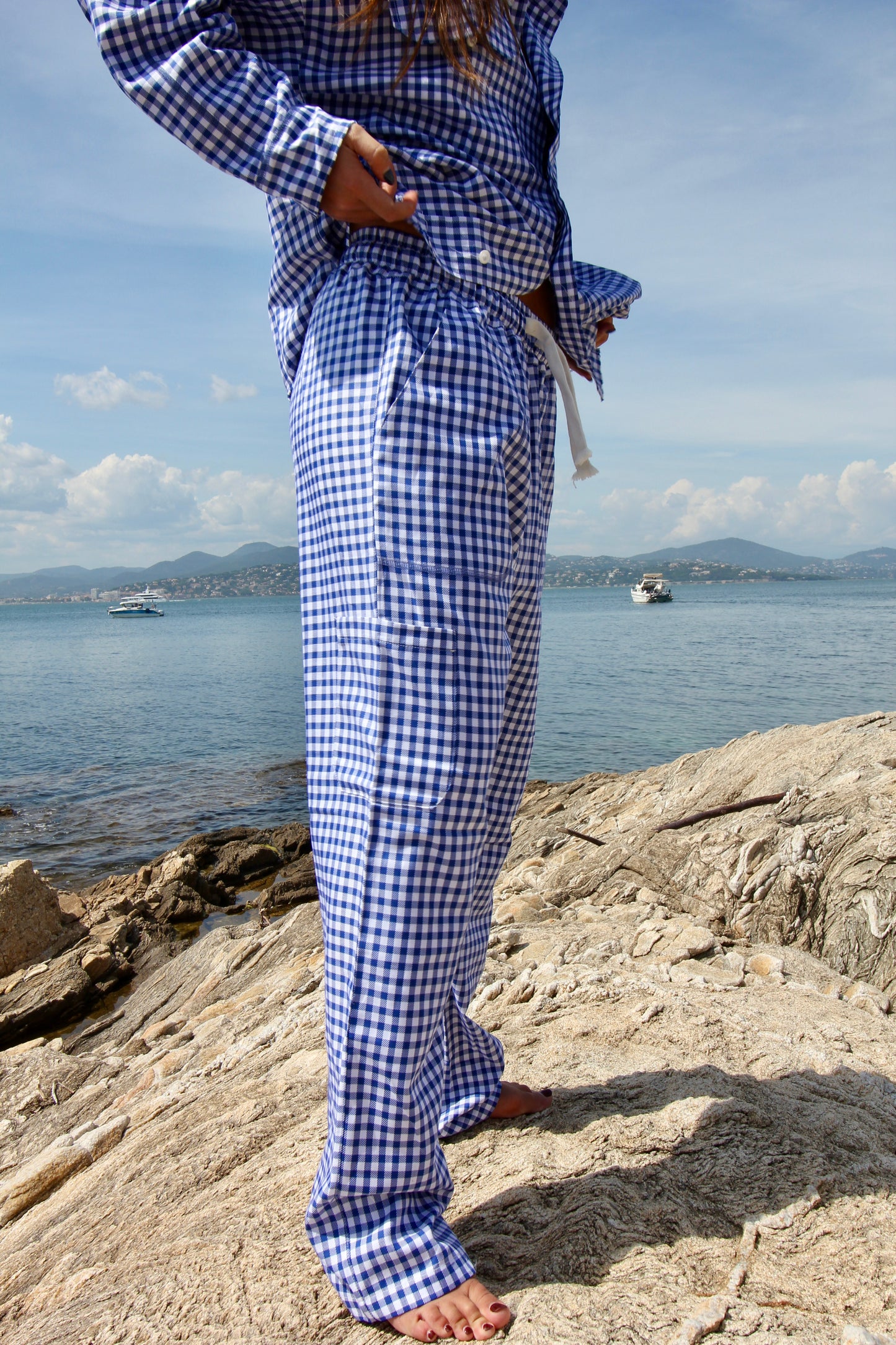 PANTALON VICHY BLEU
