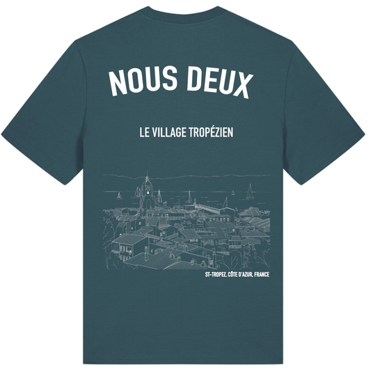 T-SHIRT LE VILLAGE BLEU PÉTROLE